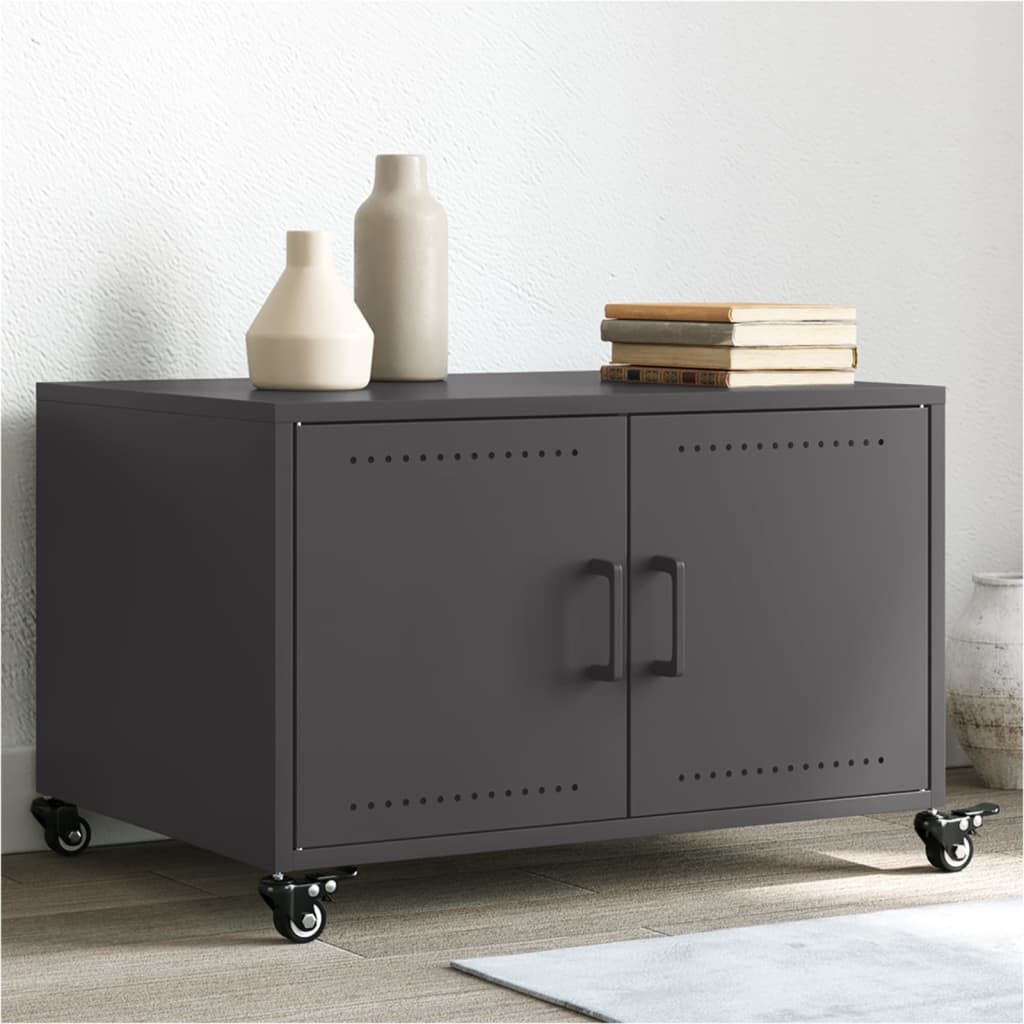 Stolik kawowy, czarny, 68x50x43,5 cm, stal vidaXL