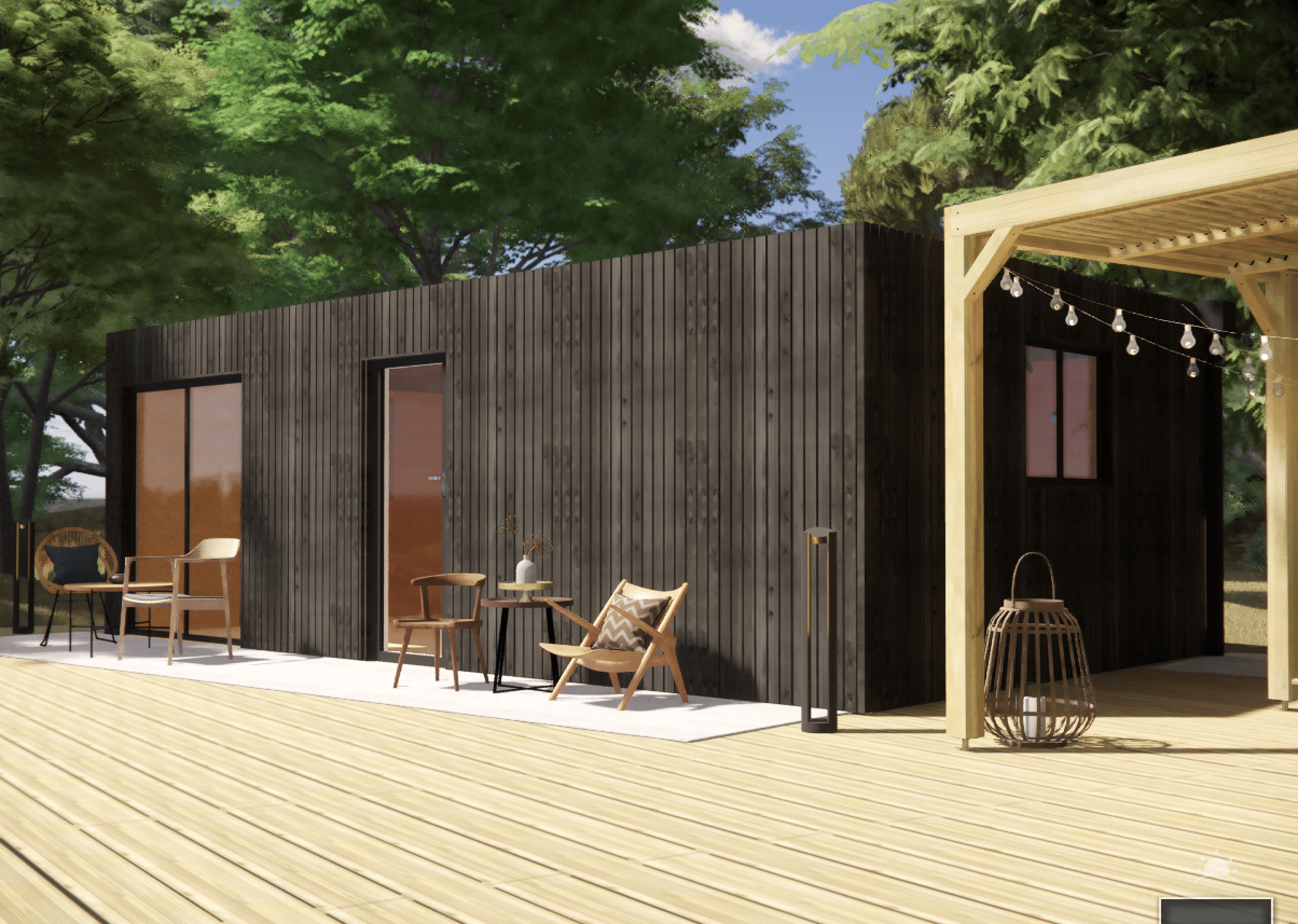 Bureau de jardin ossature bois en bois 7,7 x 4,6 x 2,7 m avec plancher isolé / menuiseries alu k-line - 6