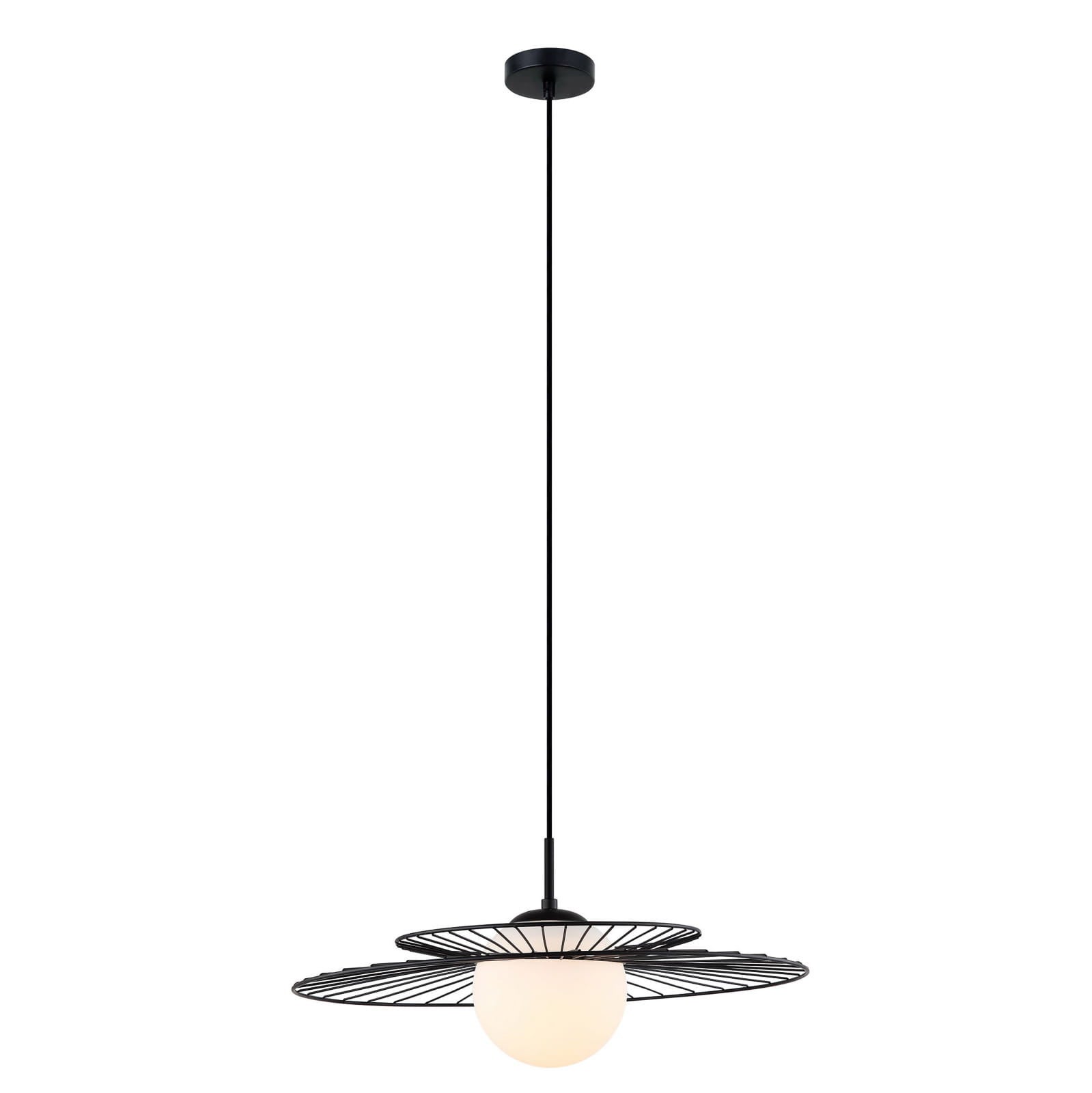 Lampa wisząca Sarah czarno-biała 1xE27x40W szkło wym:90x50x50cm IP20 Italux