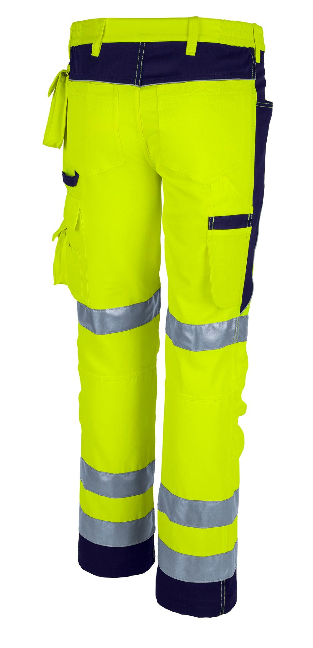 Qualitex - Pantalon de sécurité réflectif PROfessionals - jaune vif/navy - size 50 - Unisex - Pantalon de travail avec 13 poche - avec certification - 2