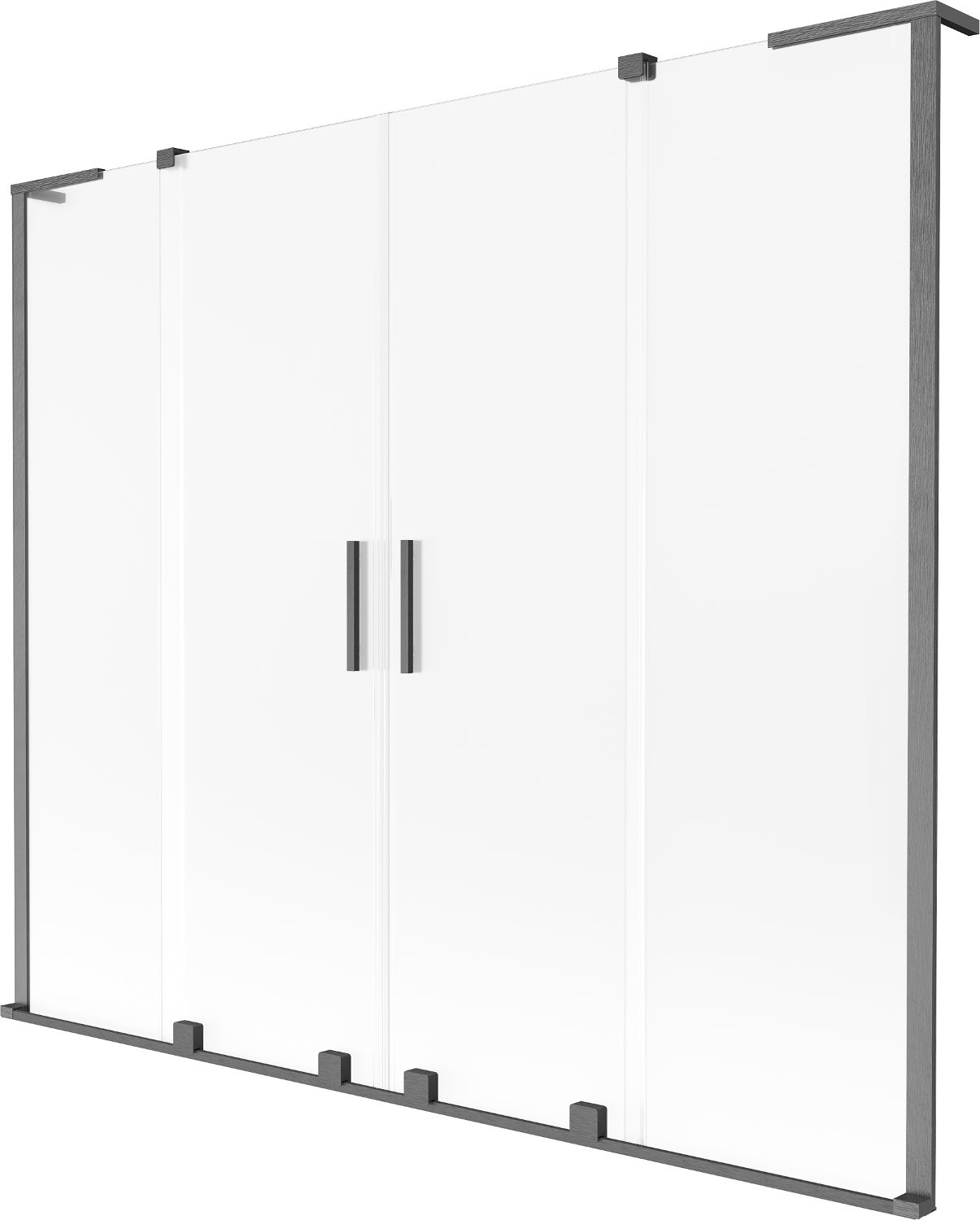 Mexen Velar L Duo parawan nawannowy 2-skrzydłowy rozsuwany 180 x 150 cm, szron, gun gray szczotkowany - 896-180-003-32-66