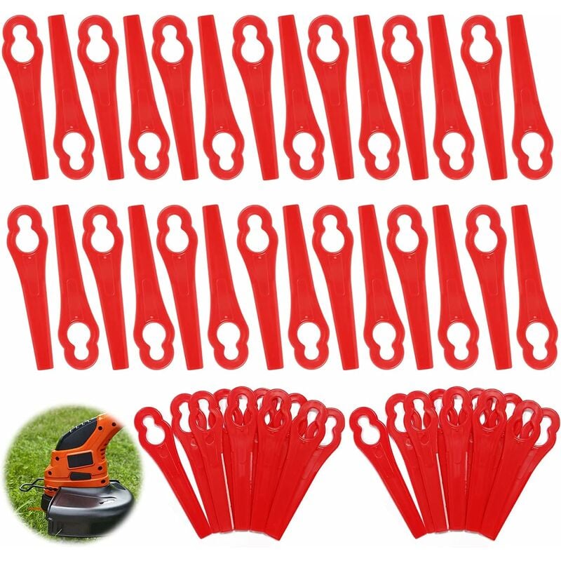 120 sztuk plastikowych ostrzy do podkaszarki, plastikowe ostrza tnące, ostrza zamienne do podkaszarki, plastikowe ostrza do kosiarki