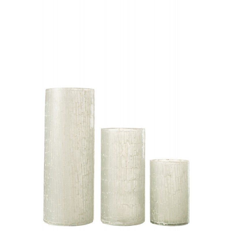 Vase avec mosaïques en verre gris 13x13x20 cm - 3