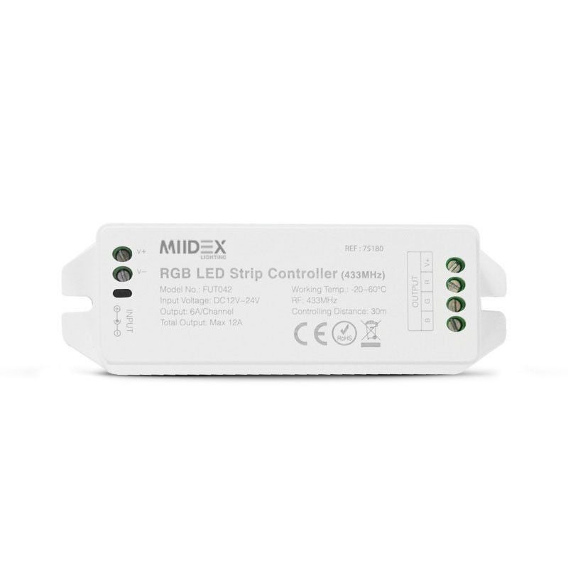 Contrôleur LED RGB 216W - Télécommande RF 20m - 12V/24V DC - Dimmable - 3