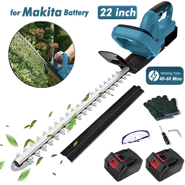 OBOSOE Taille-haie électrique sans fil 21 V, 56 cm, lames à double action, capacité de coupe de 1,5 cm, compatible avec batterie 18 V