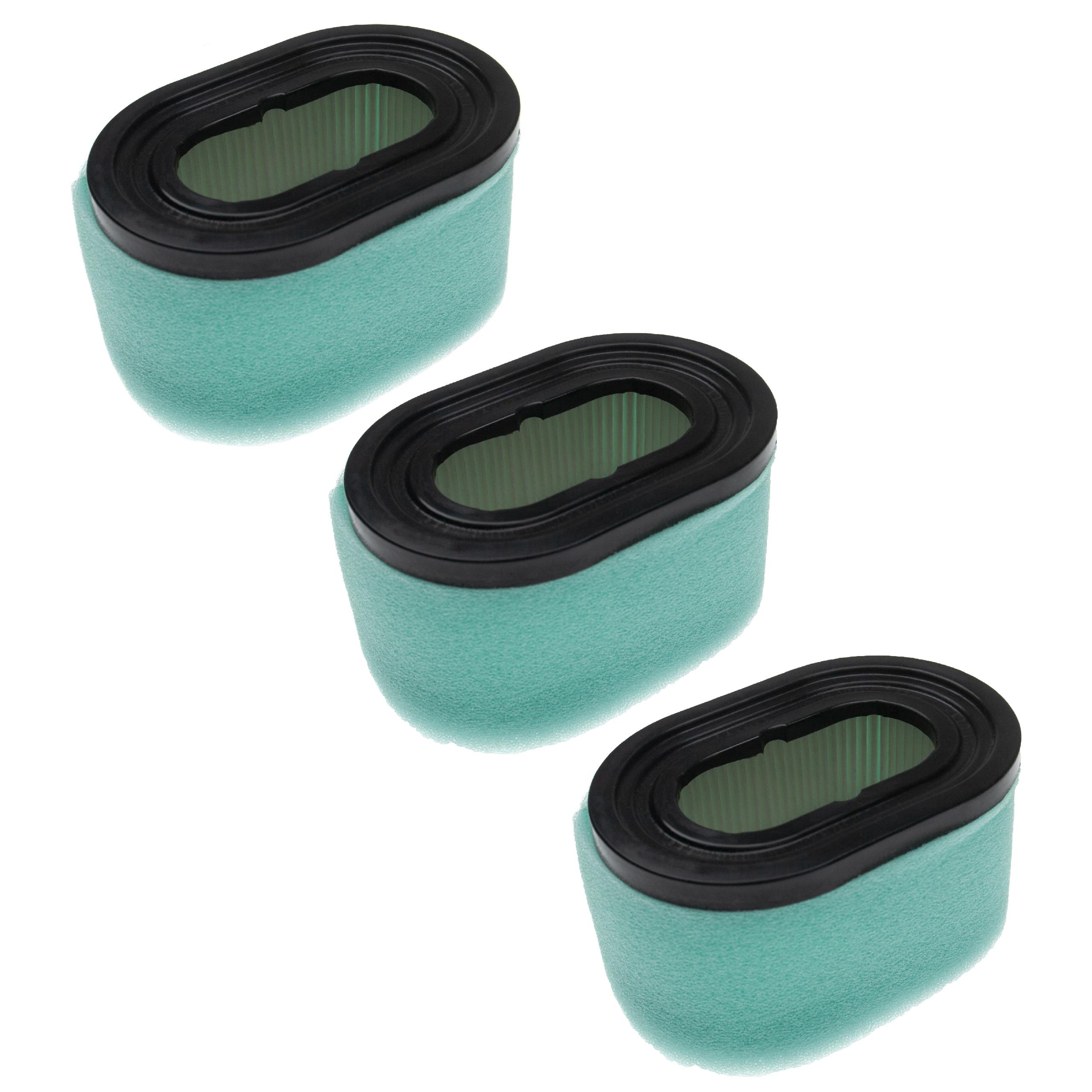 vhbw Set de filtres (3x préfiltre, 3x filtre à air) compatible avec Briggs & Stratton 12V802-0625-01 moteur pour tondeuse à gazon noir/blanc/turquoise - 3