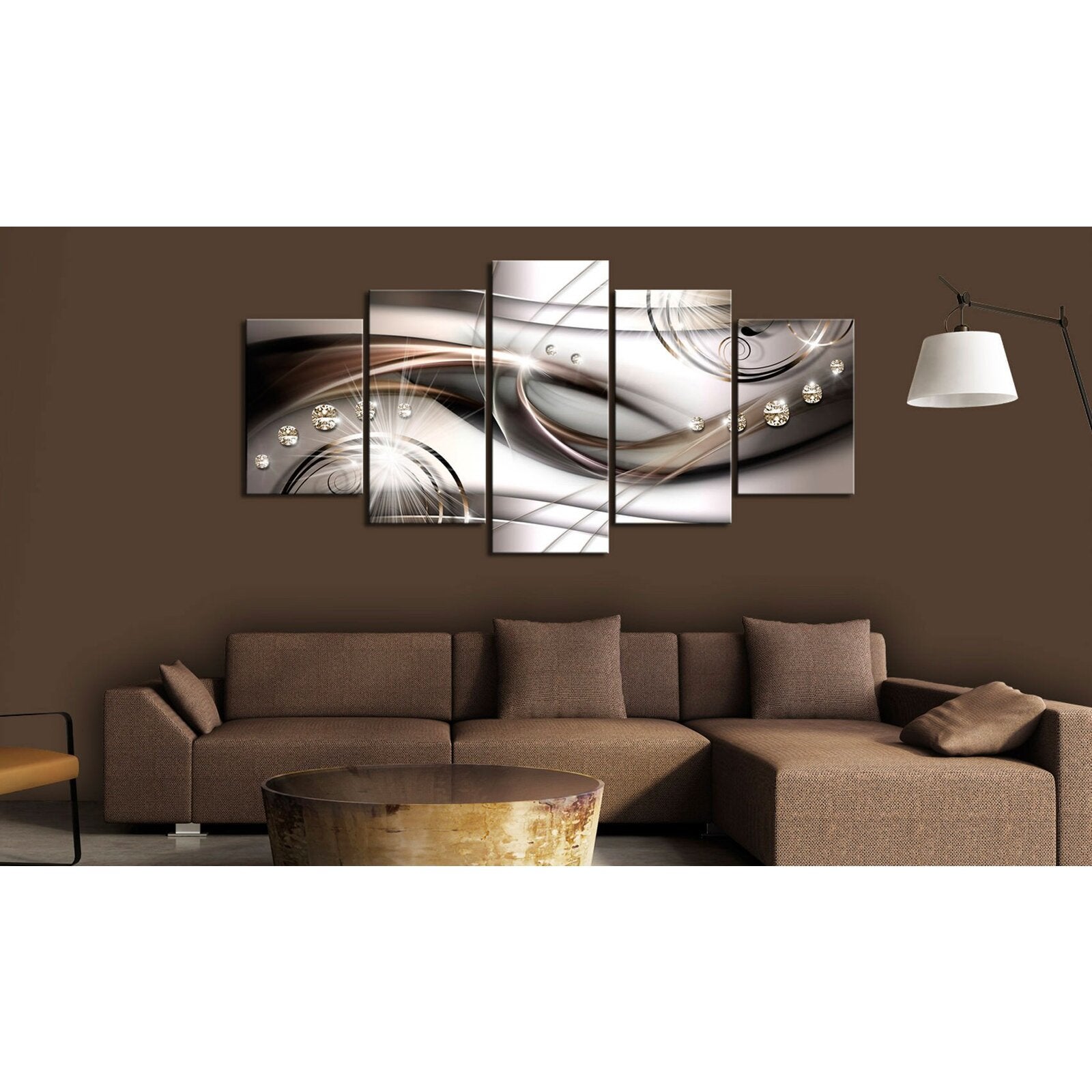 Tableau paillettes marron - 200 x 100 cm - 2