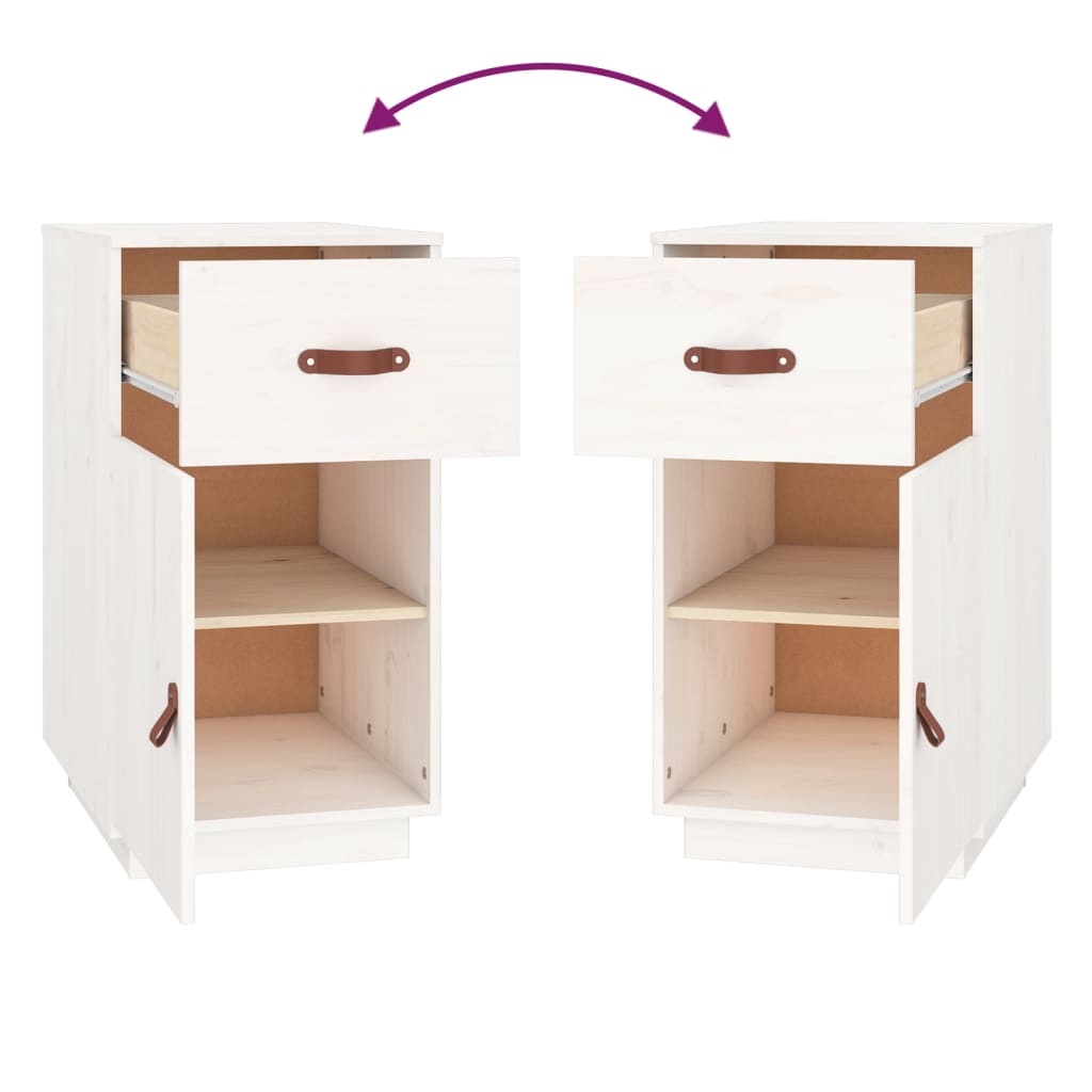 Armoire de bureau Blanc 40x50x75 cm Bois massif de pin vidaXL - 8