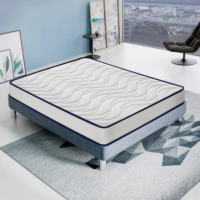 Colchão de espuma HR 160x200 - 20 cm de altura - Rigidez h3 - Lado verão inverno