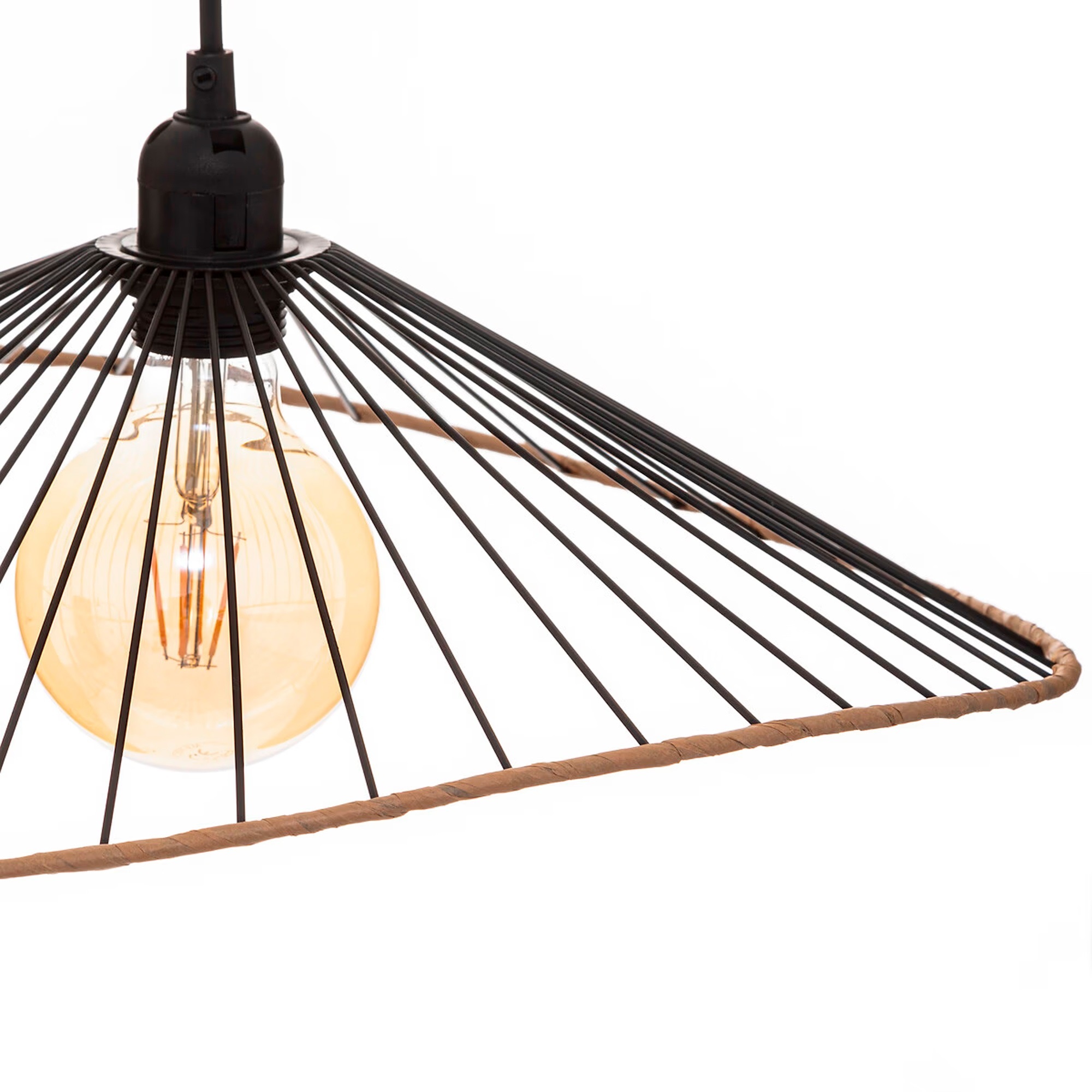 WELLHOME Lámpara Colgante de Techo Pantalla Metal Ø43x46cm - 4