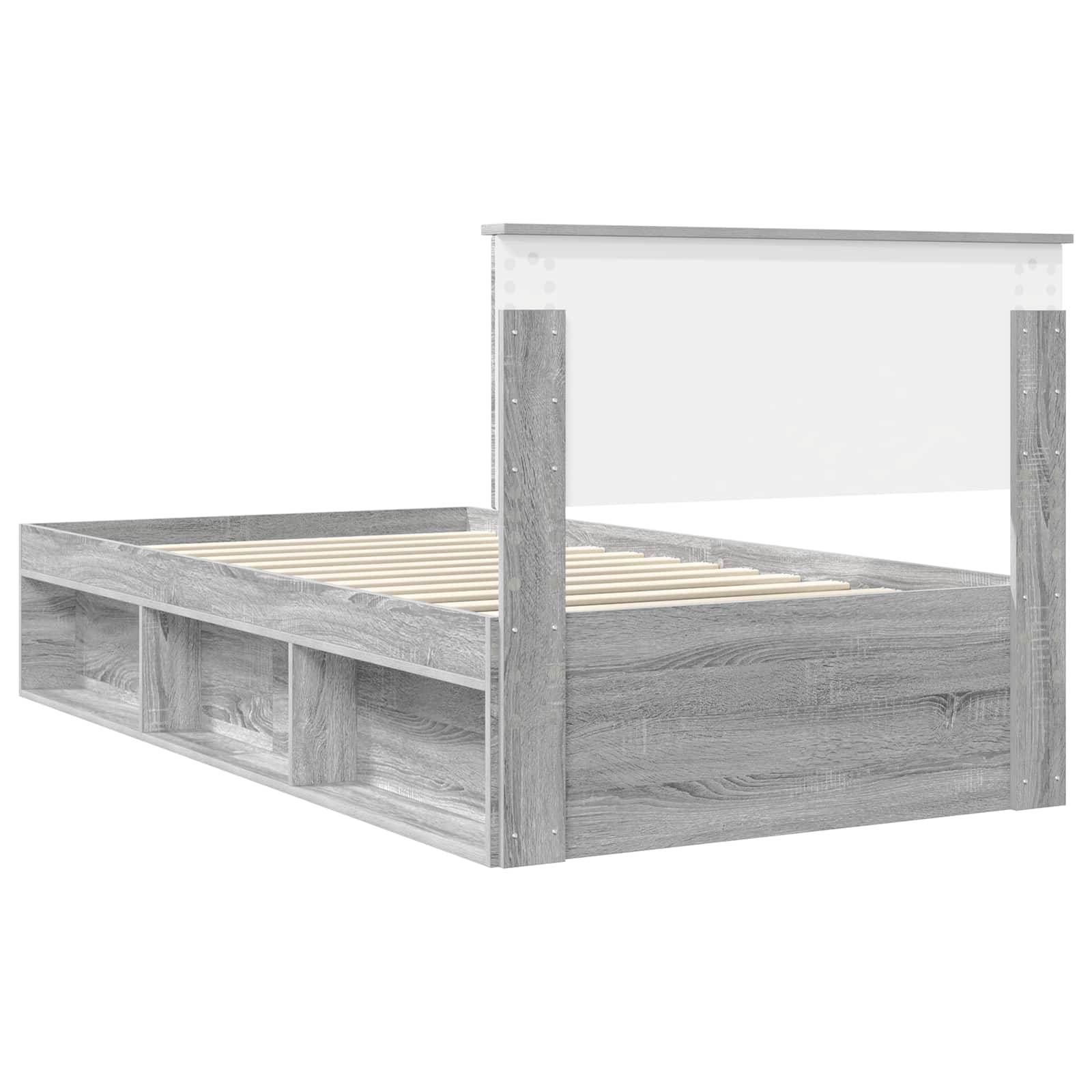 Cadre de lit Gris 100 x 200 cm Pin massif - 9