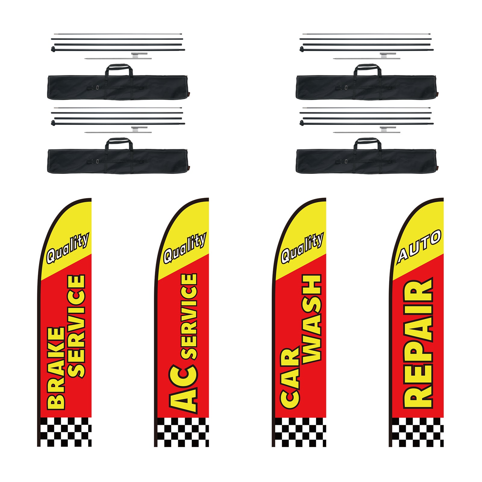 Drapeaux Jaunes Pour Poteaux D'angle – 29x26 Cm, 100% Coton, Sublimation, Pour Signalisation, Sport, Chantier, événements