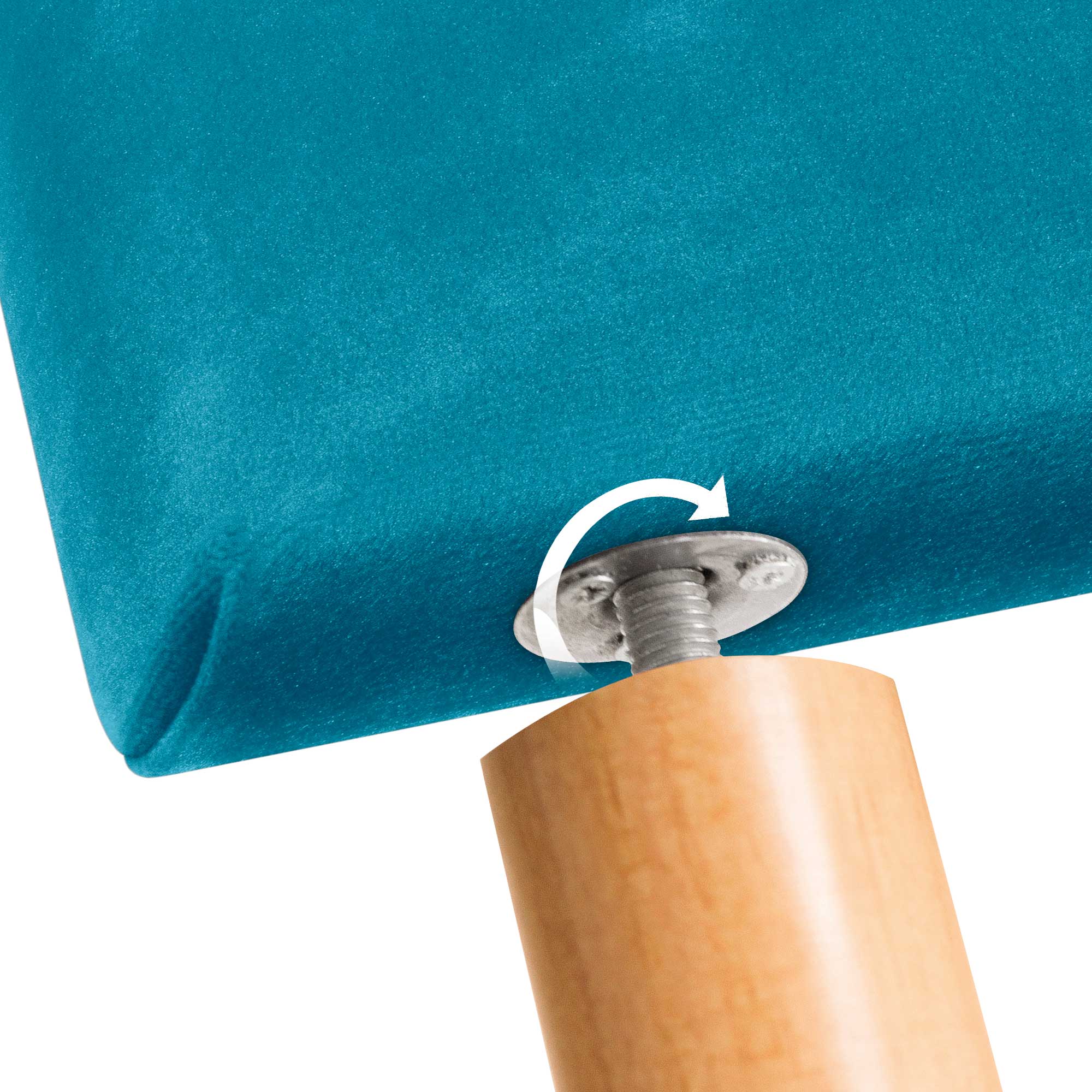 DHOME Testiera in velluto liscio con bottoni e gambe alta gamma moderna testiera imbottita per letto di lusso camera da (Ciel, 80x105cm) - 6