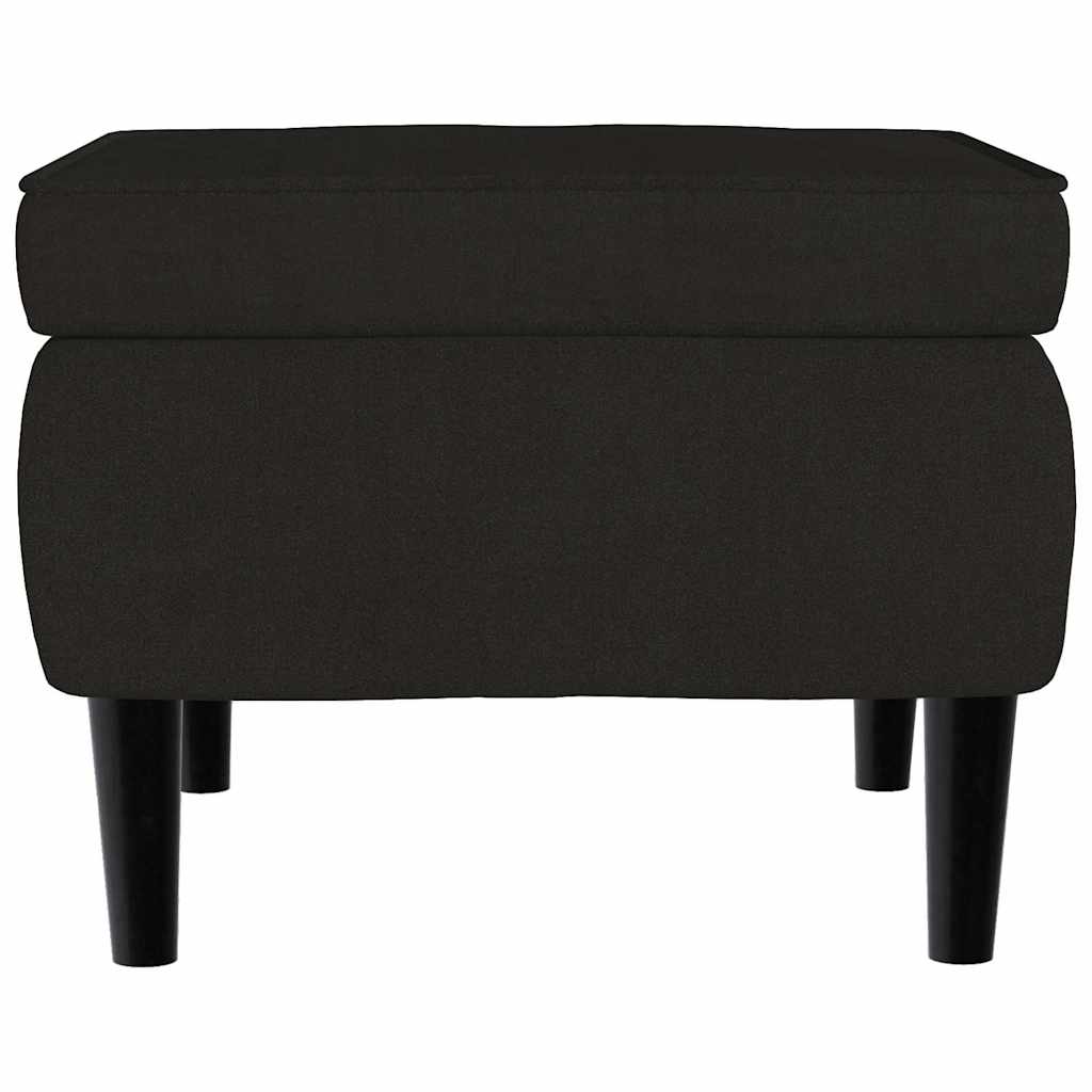Fauteuil à oreilles avec tabouret en velours noir pour le salon - 9