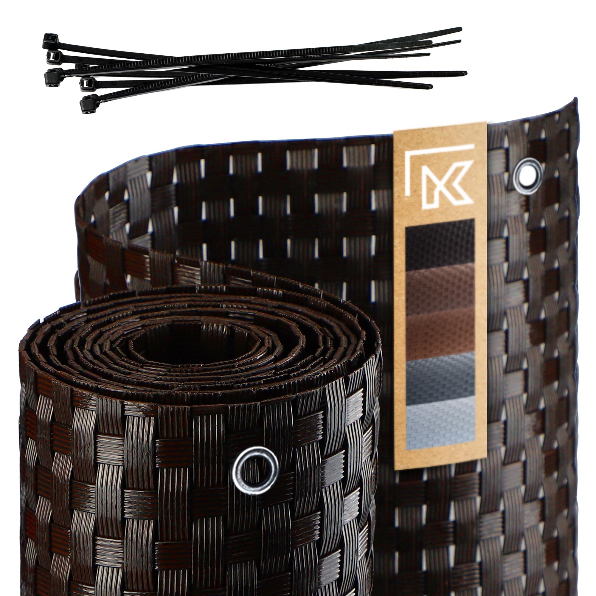 OSŁONA BALKONOWA TECHNORATTAN 1x4m BRĄZOWA CIEMNA MATA BALKON TARAS PREMIUM