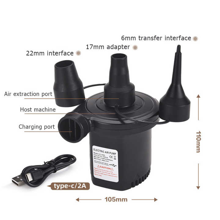 Pompe à air électrique multifonctionnelle portable pour l'extérieur — free download
