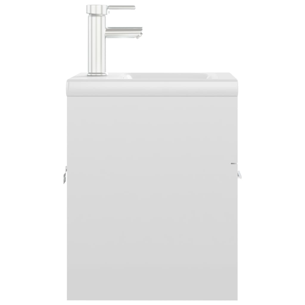 Mobile lavabo con lavabo integrato 41 x 38,5 x 46 cm in truciolare bianco lucido 02_0006441 - 3