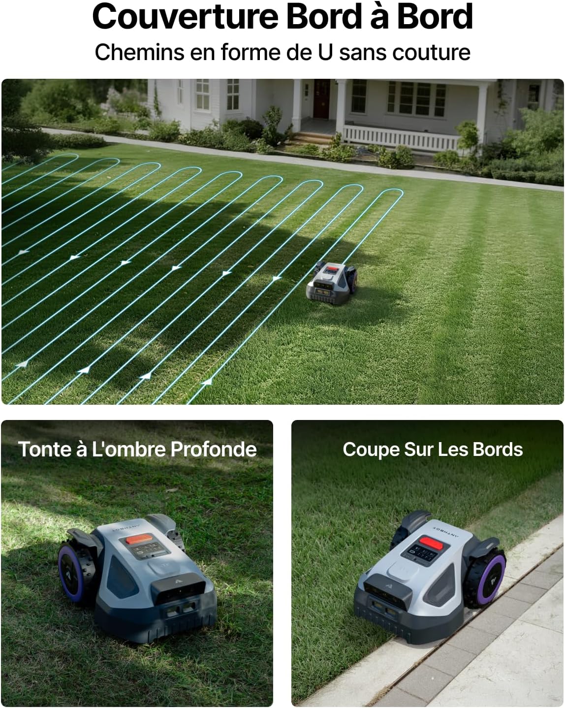 Tondeuse Robot sans Fil Périphérique,Max. 1200m²,NetRTK,4G,ACC Cartographie Automatique, Gestion Multi-Zones,Programmation de la Tonte,ANTHBOT M9 - 6