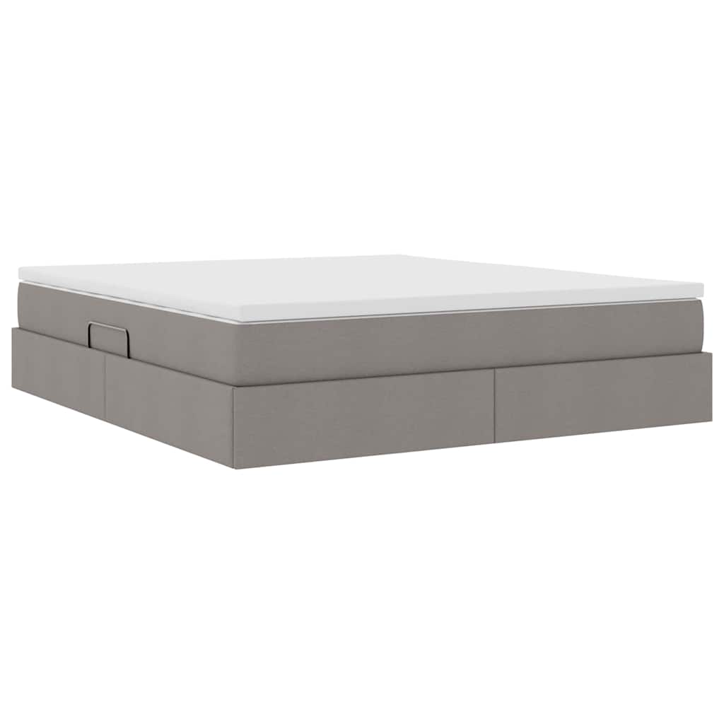 Lit avec rangement et matelas taupe 180 x 200 cm polyester - 5