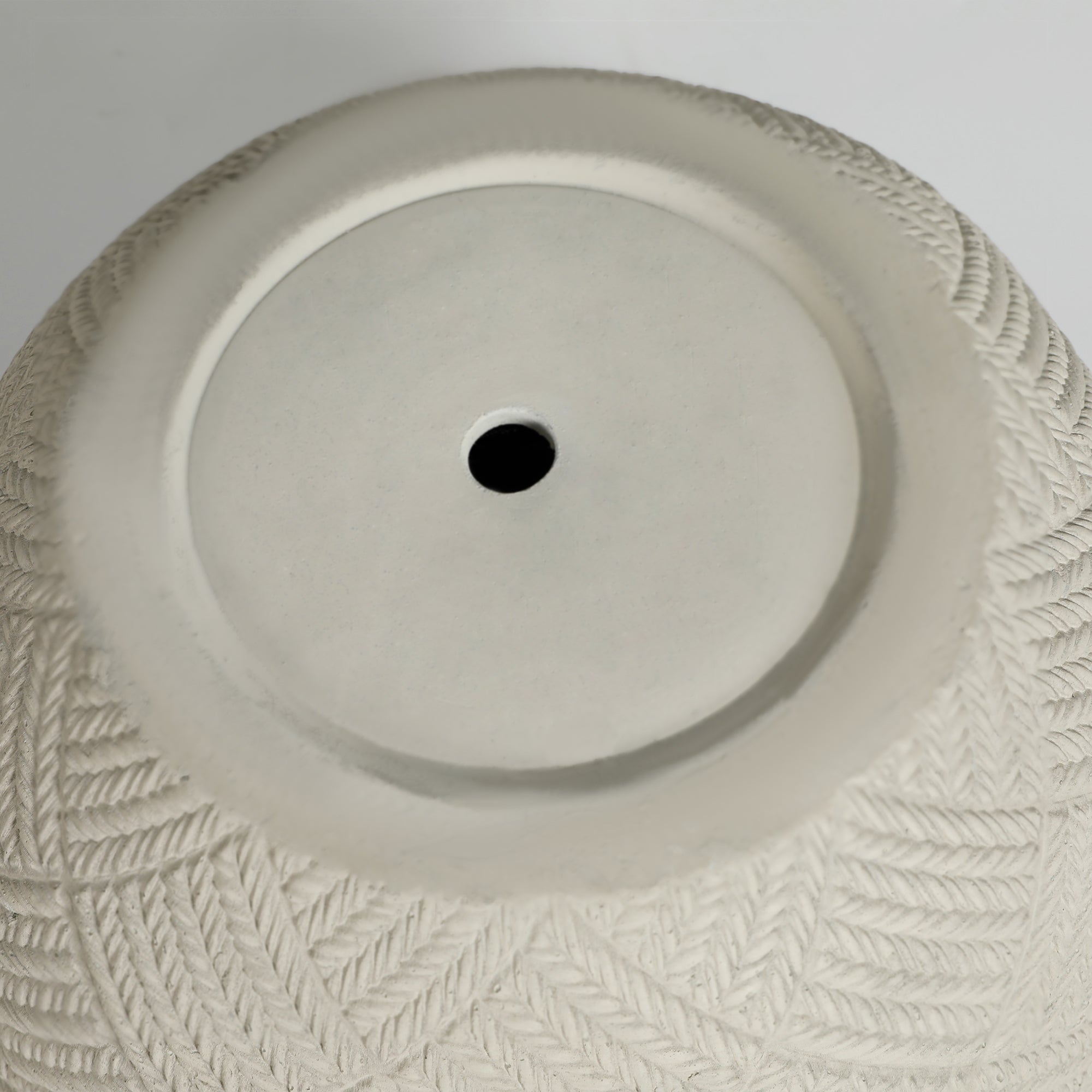 Grand pot de fleur extérieur lot de 2 jardinière ronde avec drainage 37x28cm et 45x35cm en béton gris - 5