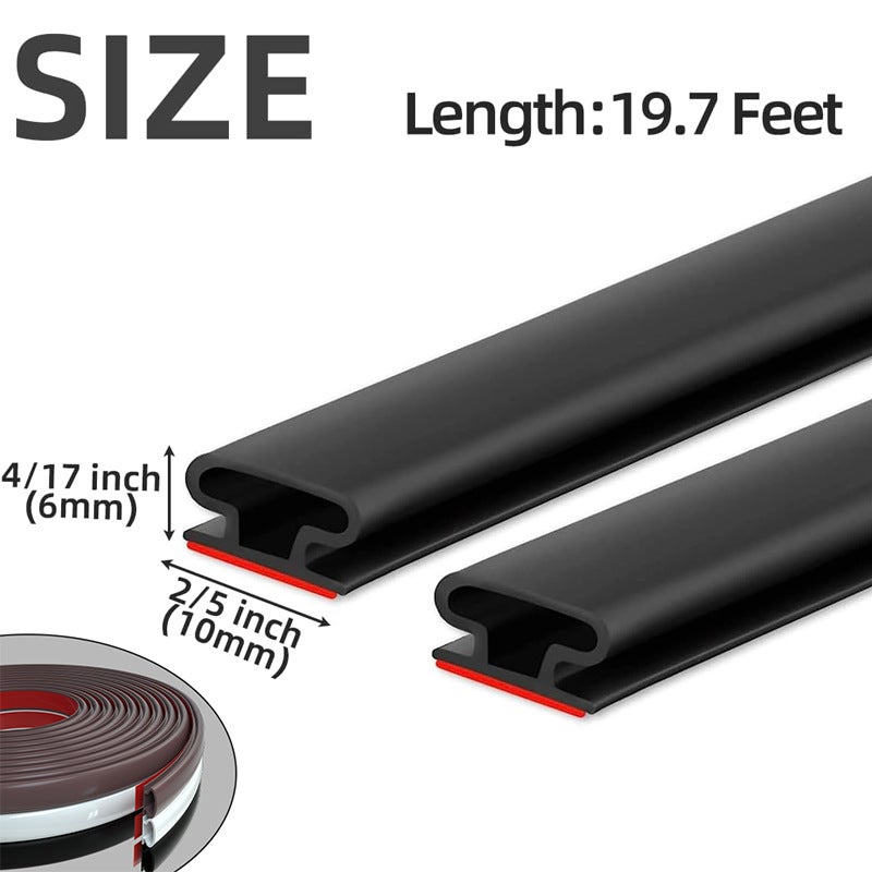 Guarnizione per porte e finestre da 6 m/236 pollici, sostituzione dell'isolamento acustico della guarnizione della porta e della finestra a forma di D - 4