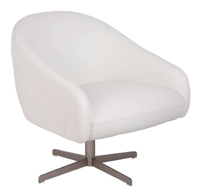 Sillón giratorio armand en piel sintética y patas de acero.-color aqua 07 arena