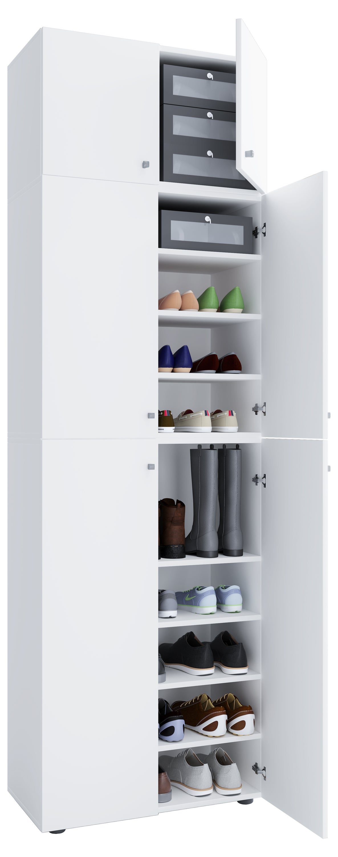 VCM Szafka na buty Lona Biały H. 240 x B. 70 x T. 39 cm