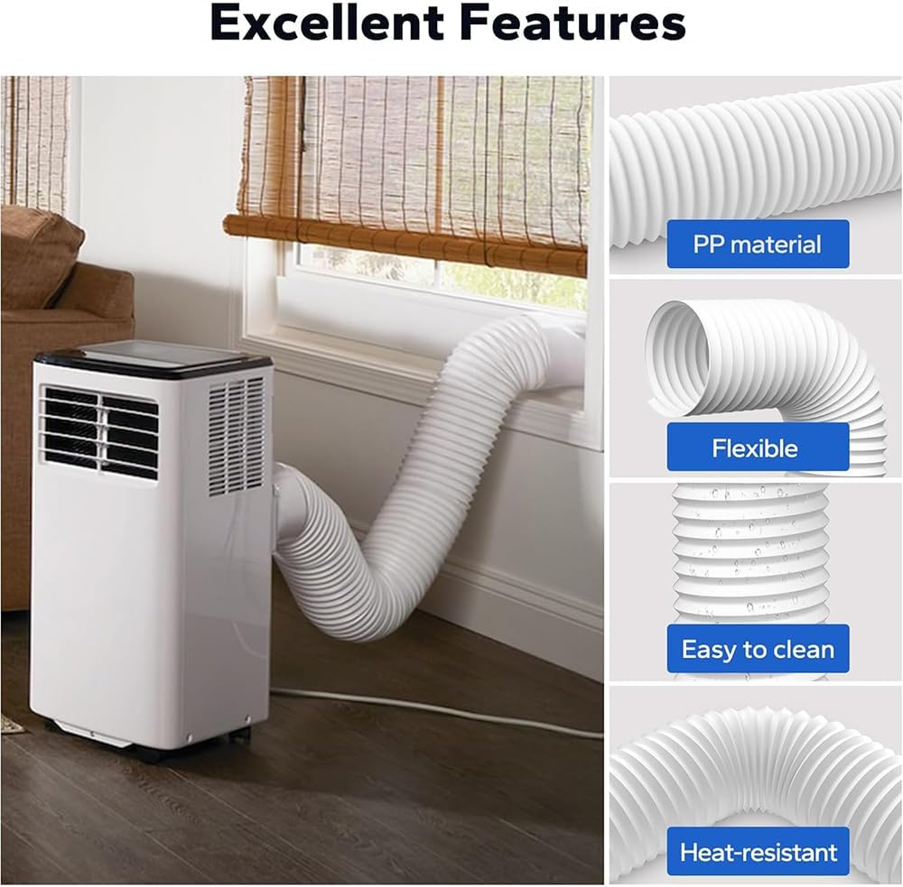 Tuyau de climatisation - Dimension extérieure Ø150mm - 1 mètre - Tuyau de vidange climatiseur mobile - Tuyau d'évacuation d'air - 3
