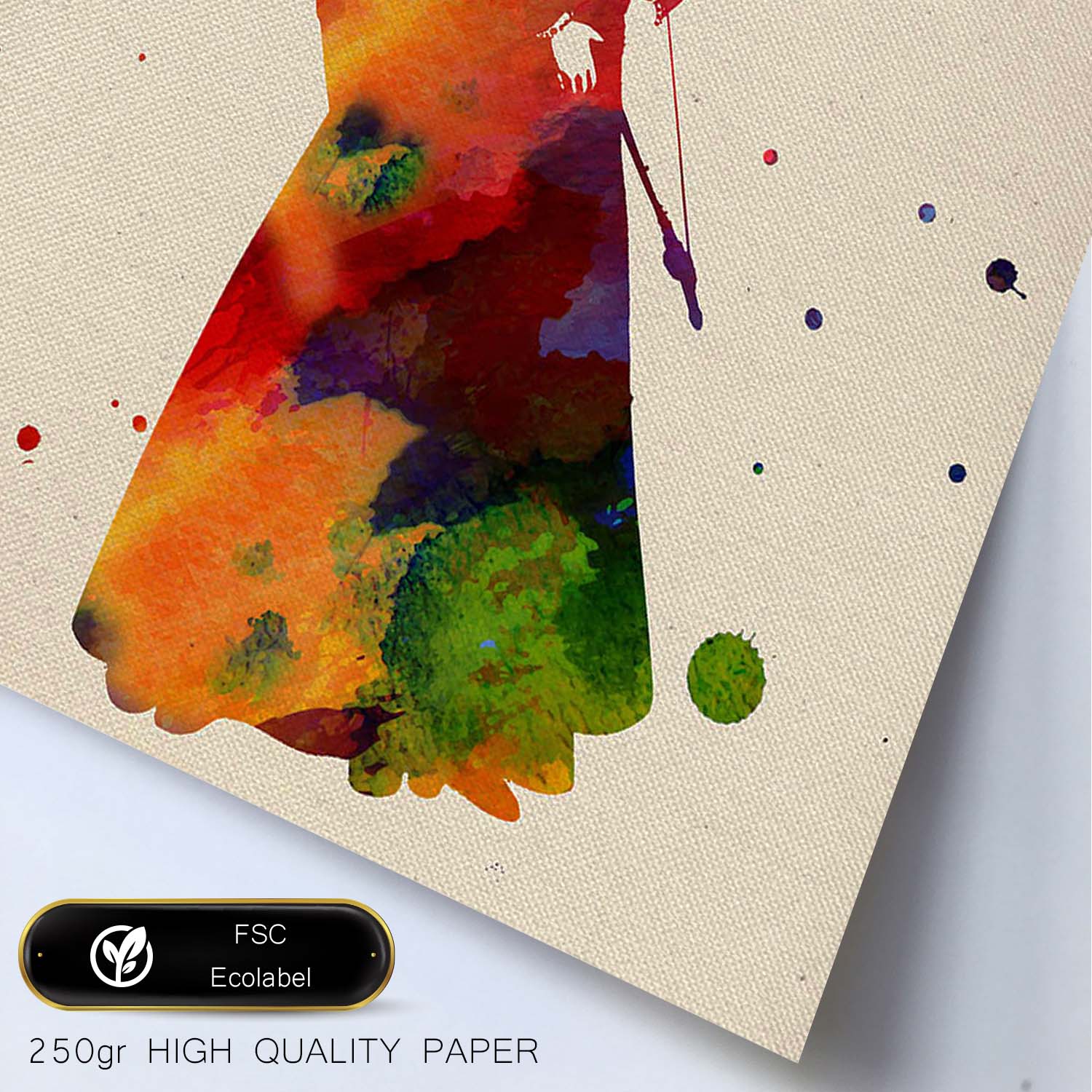 Affiche Courageuse Avec Conception D'aquarelle. Mélange De Feuilles Avec Un Cadre De Style De Style Aquarelle Clair A3 - 2