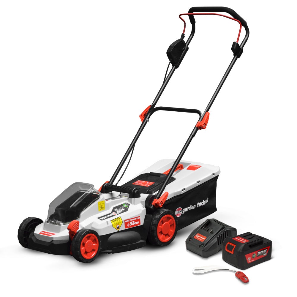 Tondeuse sur batterie 20V avec batterie 4Ah et 33 cm de coupe, fonction — free download