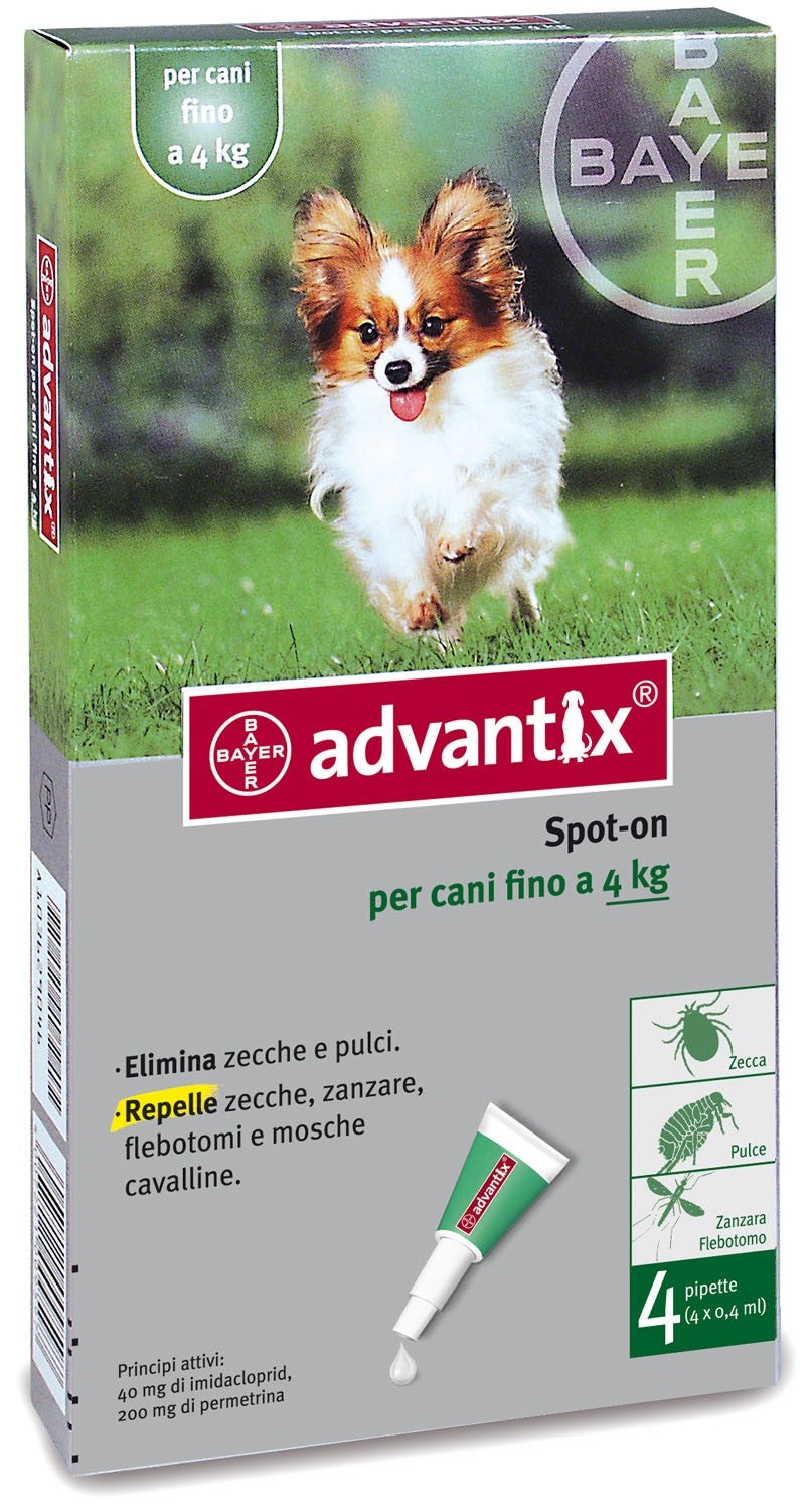 Advantix pour chiens jusqu'à 4 kg Spot-On répulsif contre les puces ...
