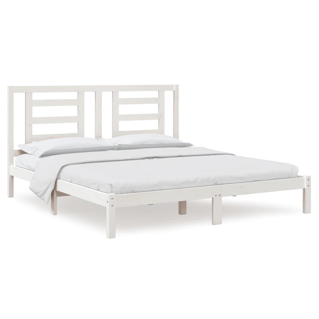 Maison Exclusive - Estrutura de cama super king pinho maciço 180x200 cm branco - 2