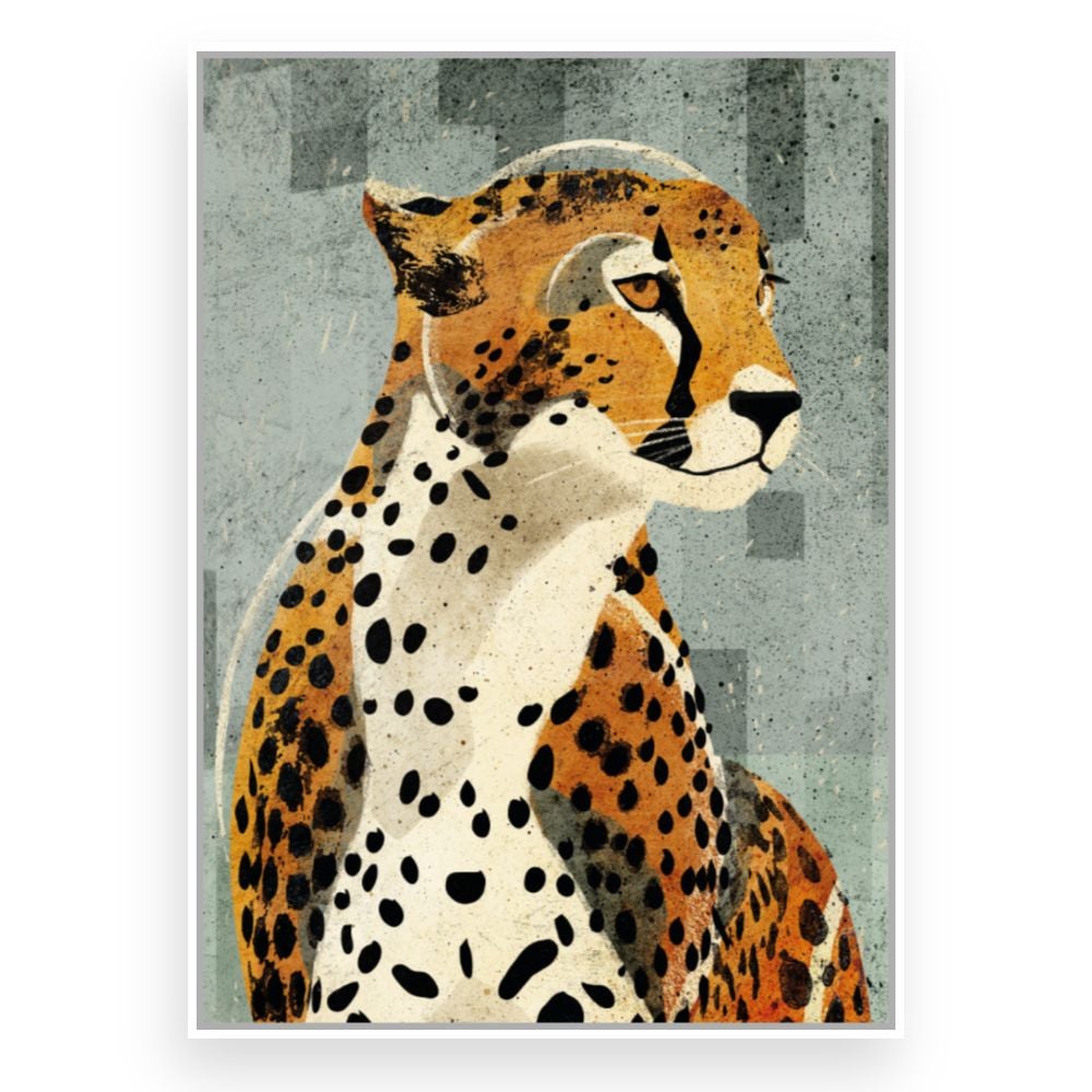 Toile encadrée Élégant guépard stylisé / 72x108cm / Cadre Blanc / Fabriqué en France / Déco murale / DADA ART - 3