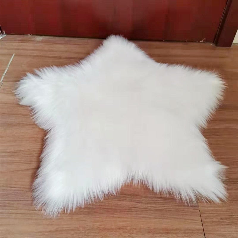 Dywan z imitacji wełny, dywan do sypialni i przedpokoju, dywan pluszowy, pięcioramienna gwiazda, dekoracja poduszki do salonu