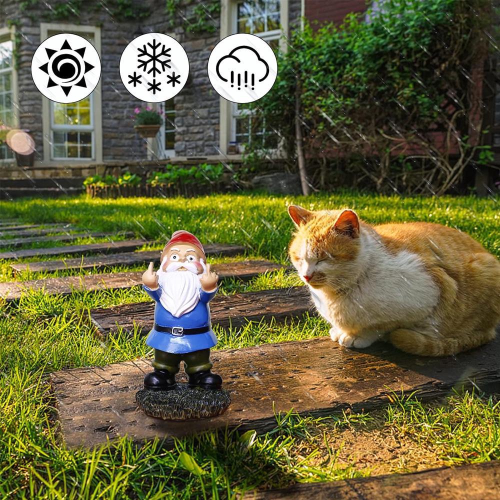 iStatue Set di 2 gnomi natalizi in resina, 10,9 cm, adorabili statuette da tavolo dipinte a mano, da collezione, decorazioni natalizie per casa e giardino (Xmas