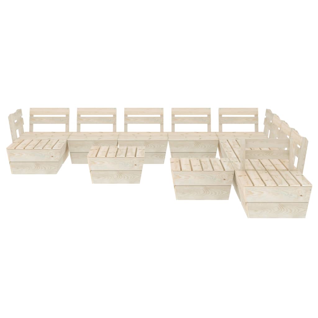 Salon de jardin palette 12 pcs Bois d'épicéa imprégné - 2