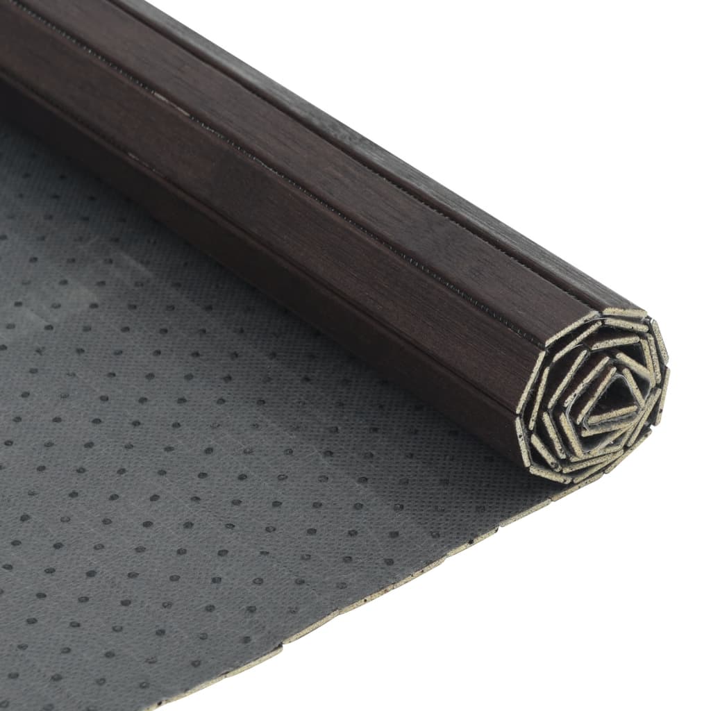 Tapis rectangulaire marron foncé 70x200 bambou - 5