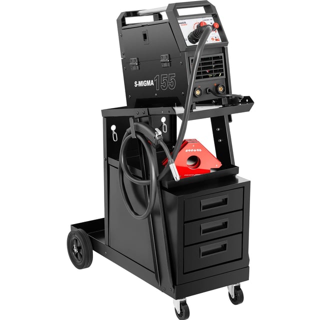 Carrello Per Trasporto Saldatrice 75 Kg 3 Cassetti Acciaio Nero 45 X 30 Cm