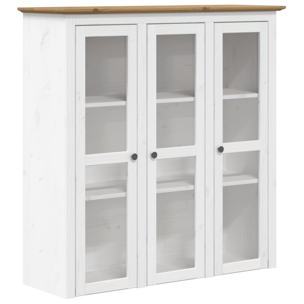 Maison exclusive - armario con puertas de vidrio bodo madera de pino blanco marrón