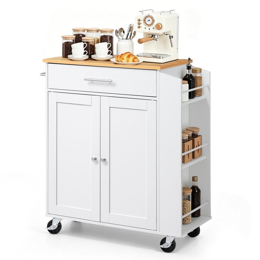 Essenza Carrito De Cocina Móvil 79,5 Cm, Mdf, Ruedas Bloqueables, Blanco , Leroy Merlin