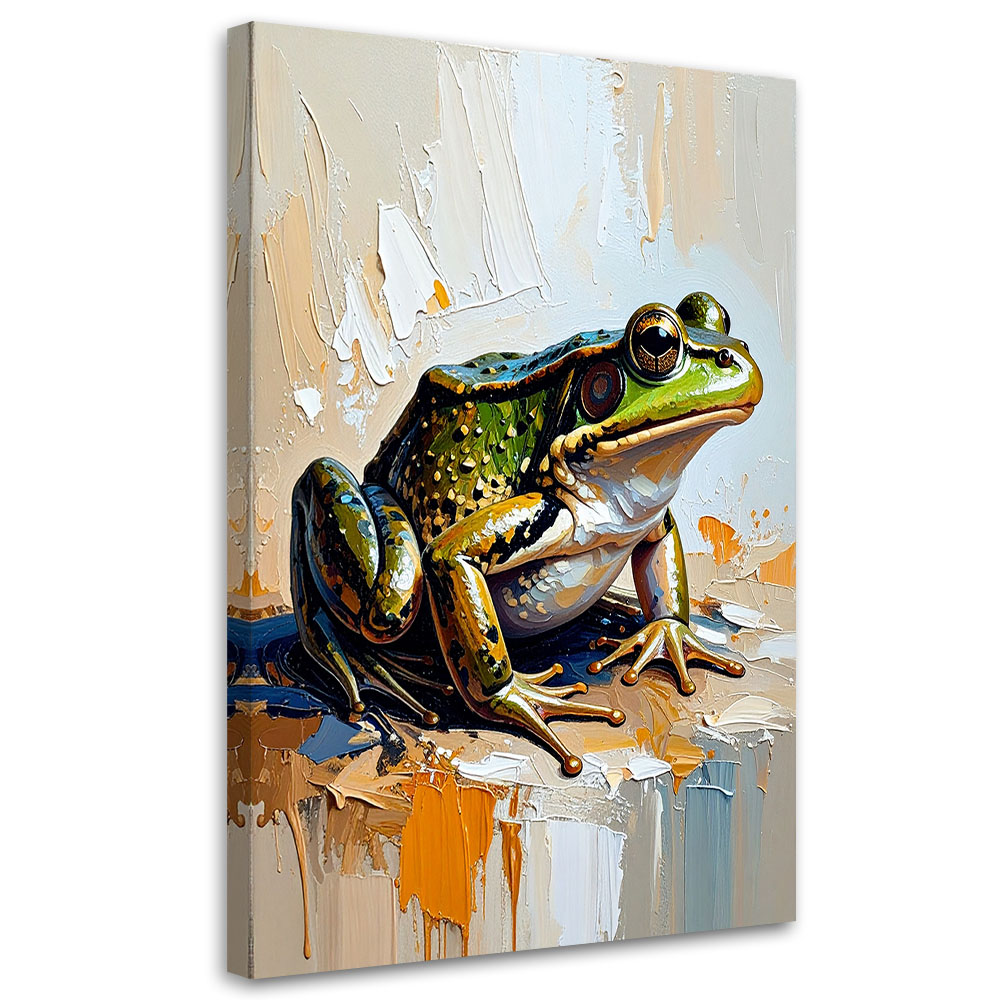 Obraz do kuchni pokoju młodzieżowego zielona żaba 80x120
