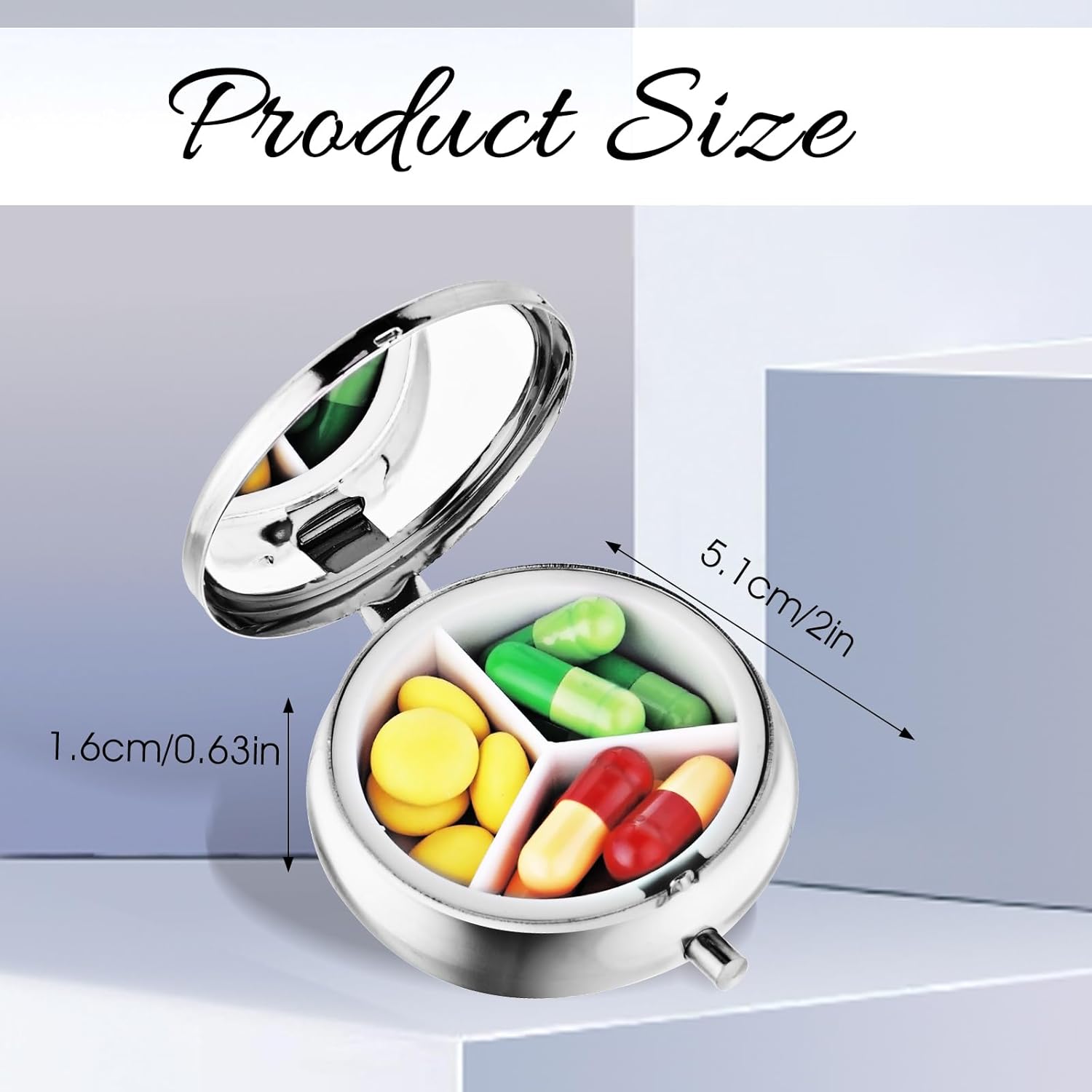 XLKJ 4 Pezzi Portapillole Tascabile Giornaliero,Mini Portapillole Settimanale Mini Box per Pillole