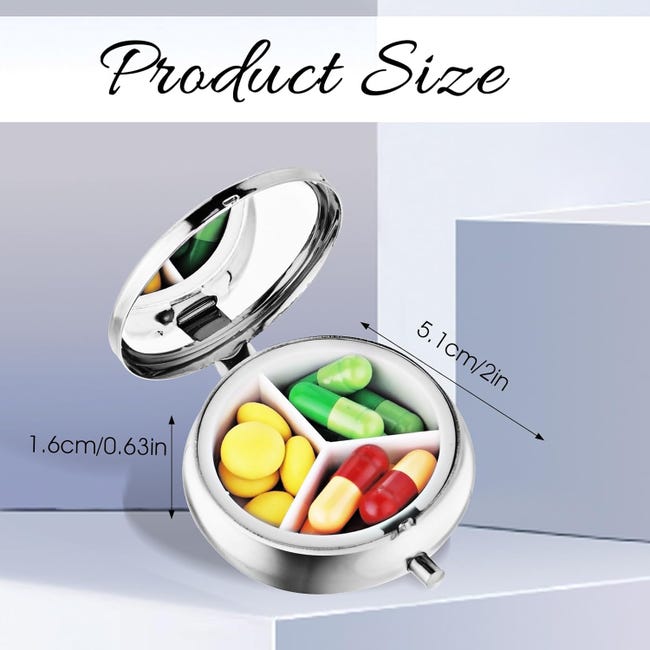 XLKJ 4 Pezzi Portapillole Tascabile Giornaliero,Mini Portapillole Settimanale Mini Box per Pillole XLKJ 4 Pezzi Portapillole Tascabile Giornaliero,Mini Portapillole Settimanale Mini Box per Pillole