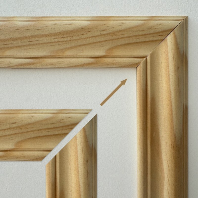 Kit de 4 moulures murales en bois Pin des Landes - Prêt à coller et peindre - Antoinette - 4 mètres - 5