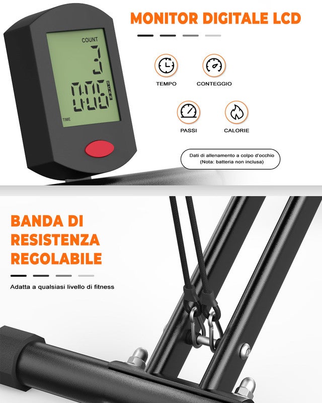 Máquina de agachamento, auxílio de agachamento RATTANTREE para quadris e pernas, fácil instalação, dobrável, com alças ergonômicas, com display LCD - 6