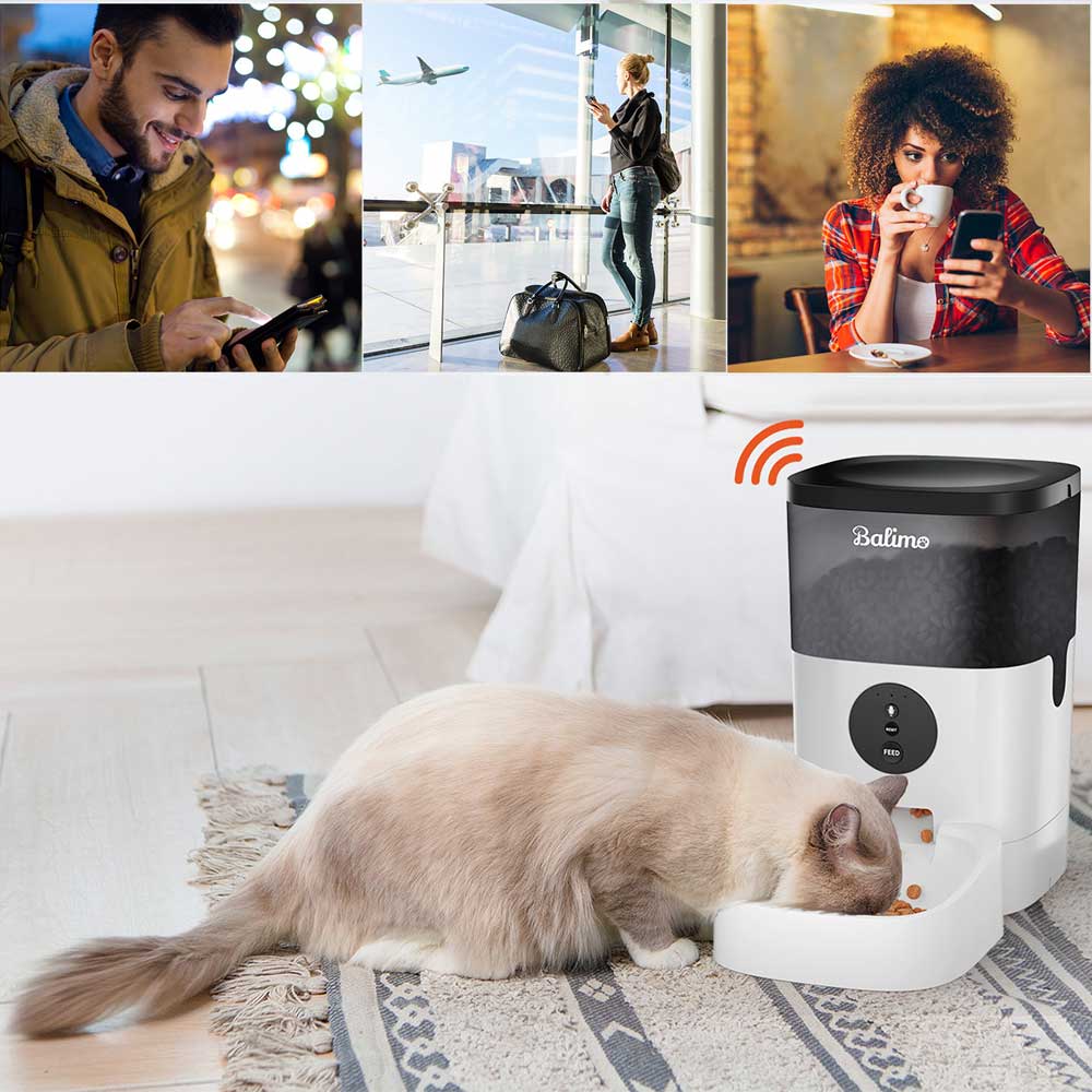 BALIMOPET Distributeur de Croquettes Automatique 4L pour Chats/Chiens WiFi ,avec Contrôle APP, ​Enregistrement Vocal - 8