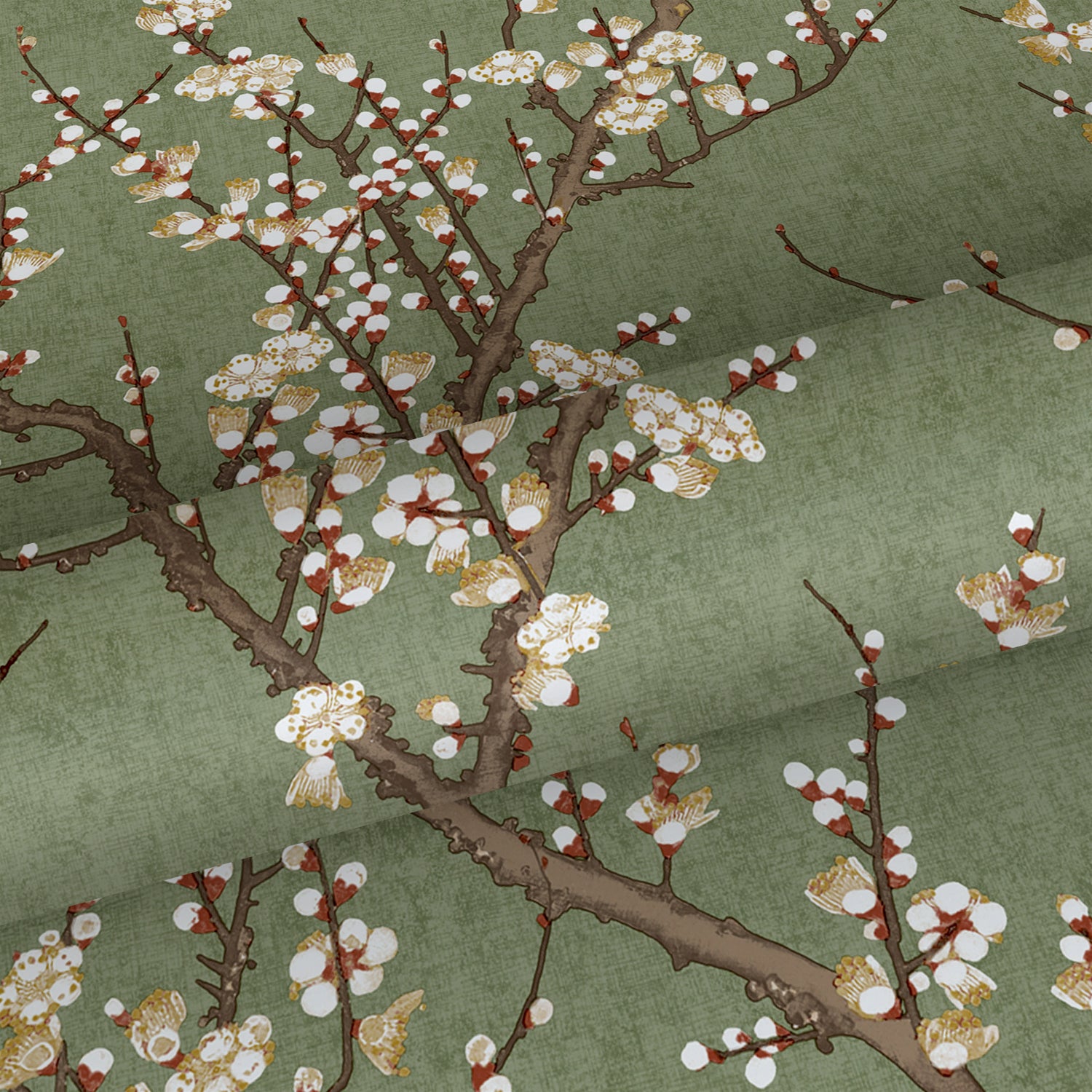 Carta da parati fiori verde oliva grigiastro e bianco - 53 cm x 10 m - Sanders & Sanders - 6