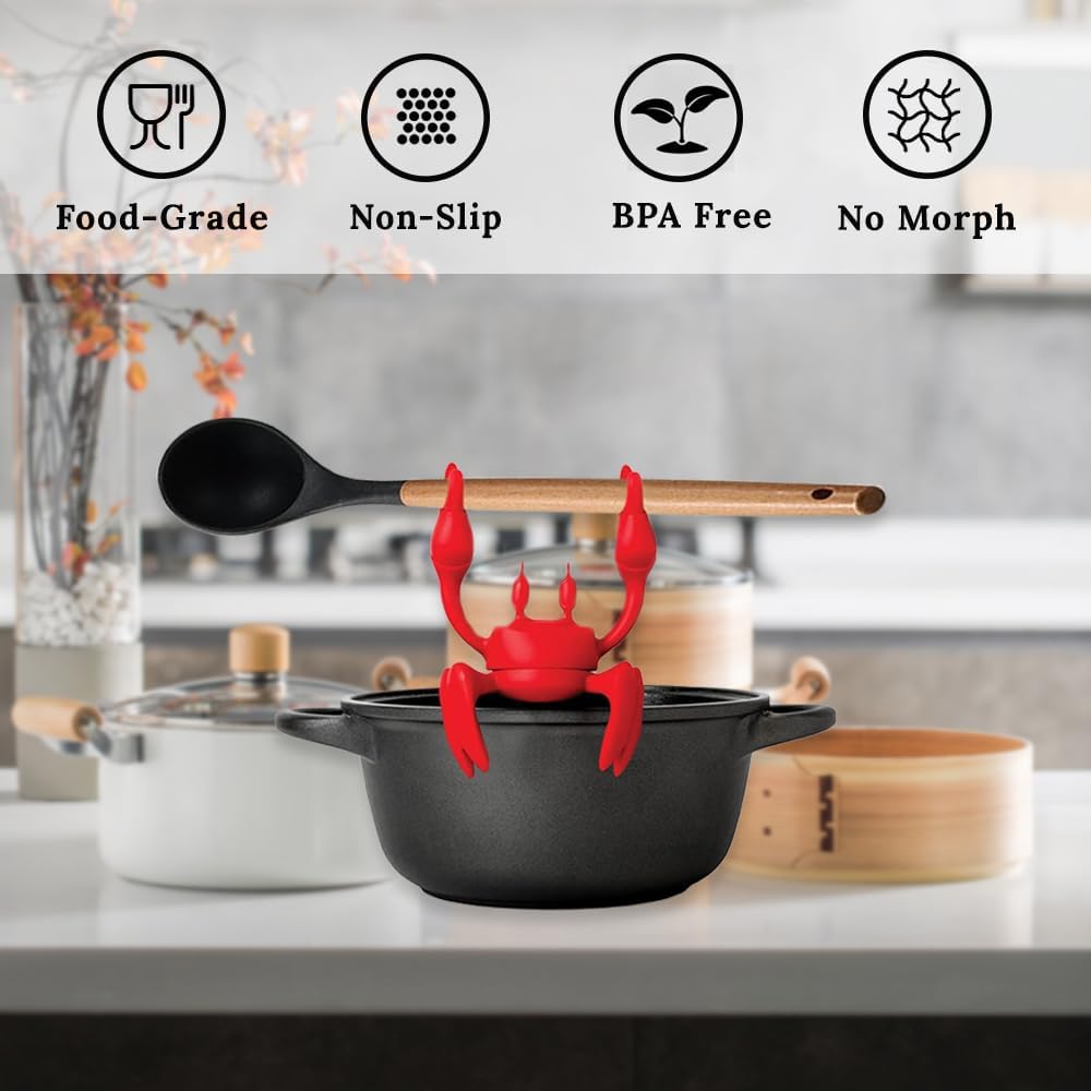 Porta Mestoli Poggia-utensili In Silicone A Forma Di Granchio, Gadget Da Cucina Poggia Utensili Silicone - 5