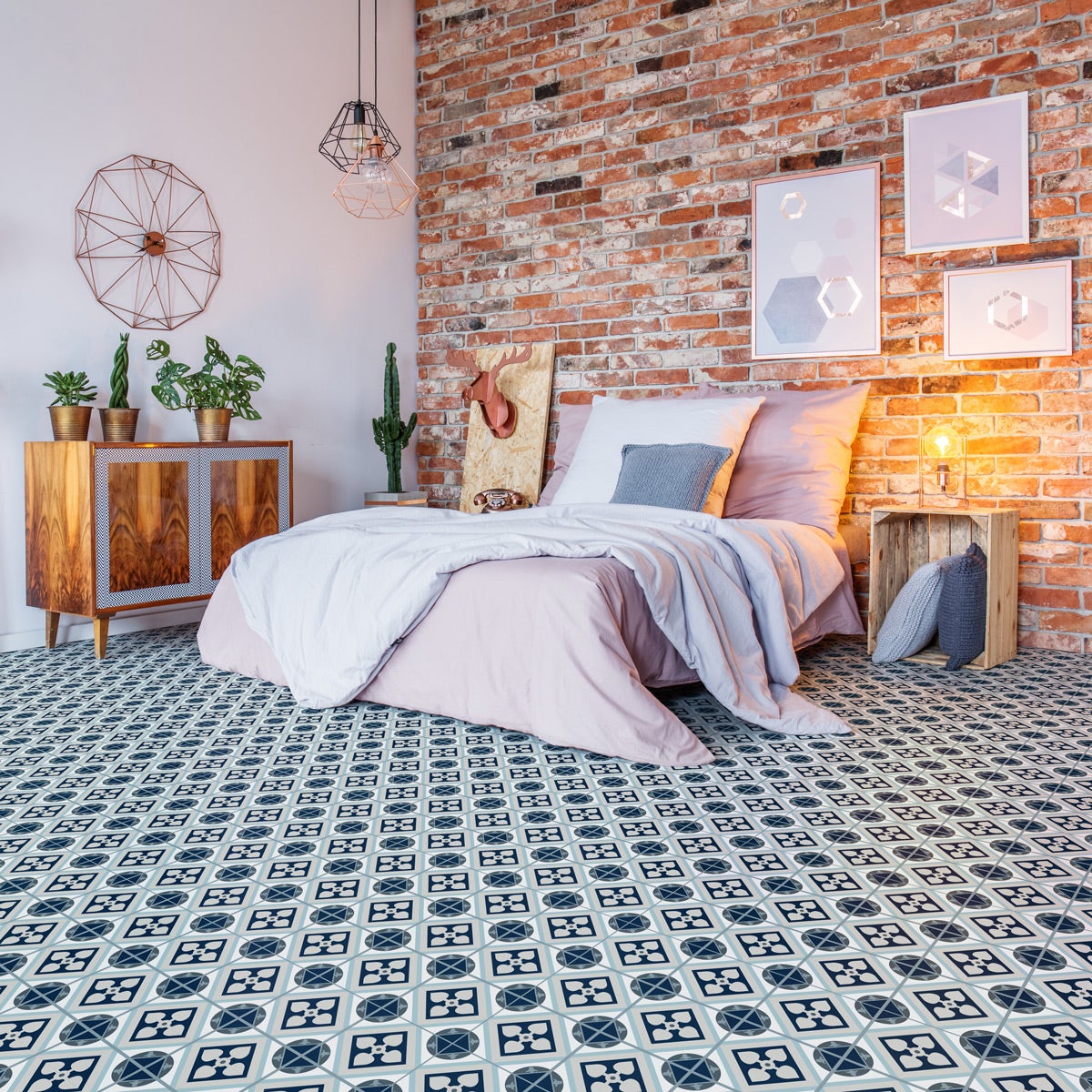 Vinilo baldosas suelo ricardo antideslizante - 60x100 cm - adhesivo de pared - revestimiento sticker mural decorativo