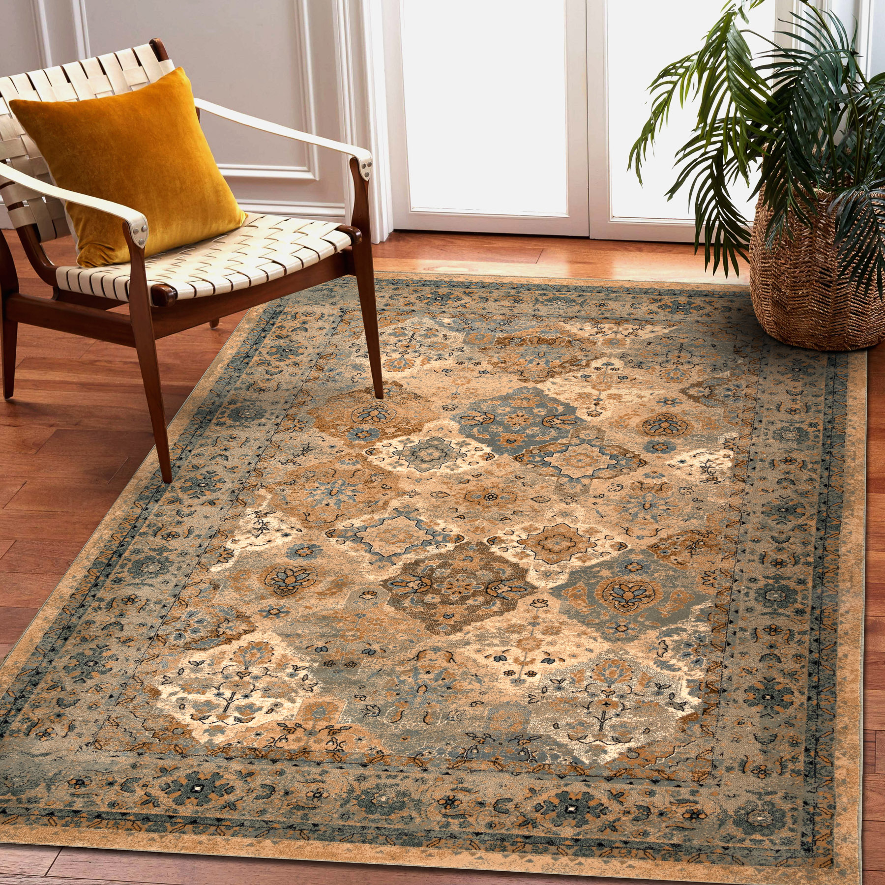 Tappeto di lana POLONIA Azer cornice, orientale, beige 200x300 cm - 4